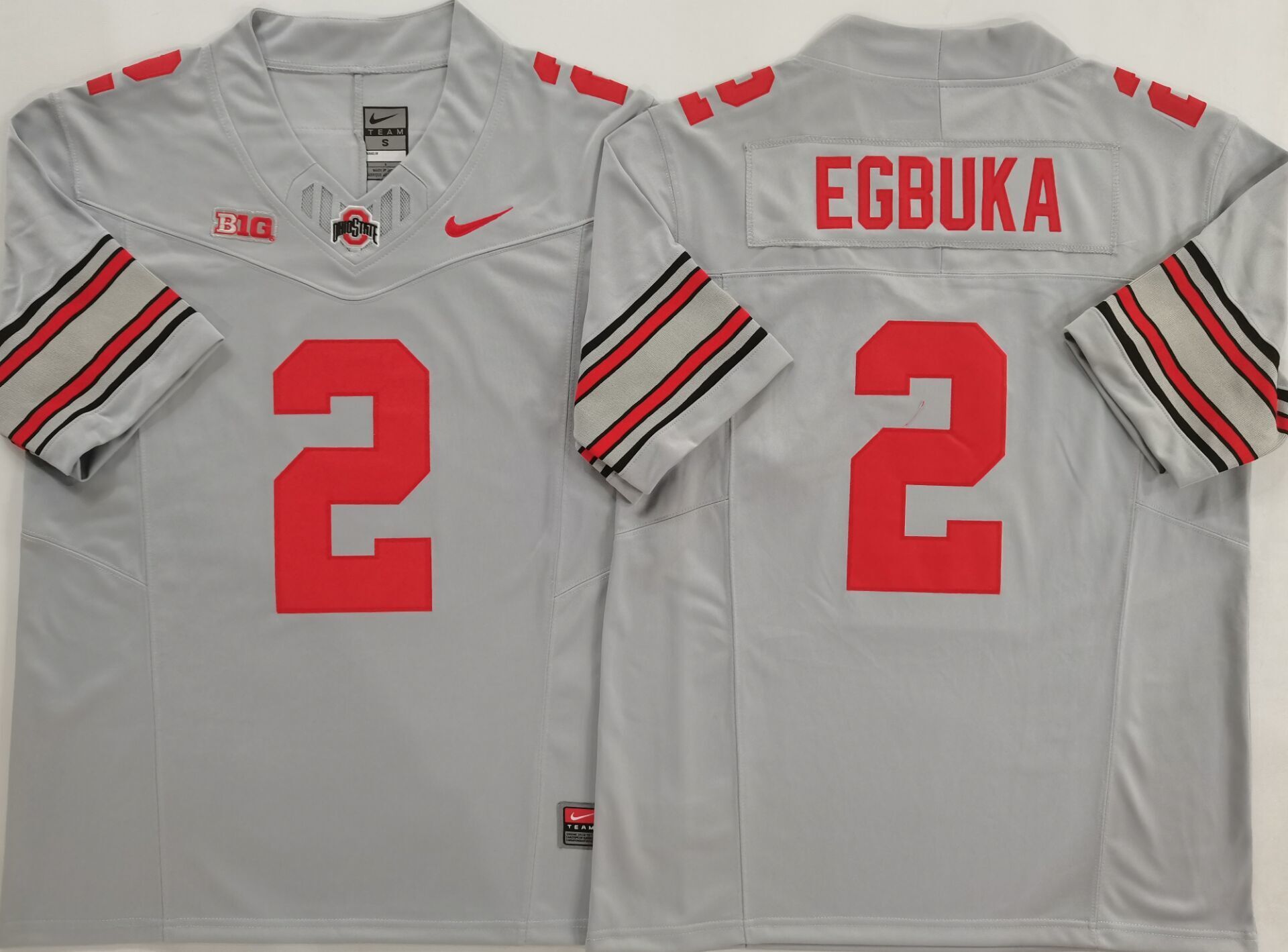 Men's Ohio State Buckeyes Emeka Egbuka Gray Player Jersey
