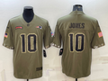 Men's New England Patriots Mac Jones Olive 2022 Salute To Service Limited Jersey