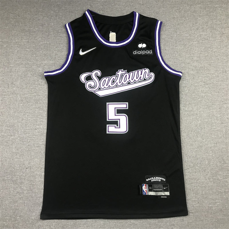 Men's Sacramento Kings De'Aaron Fox Black Fast Break Replica Jersey City Edition