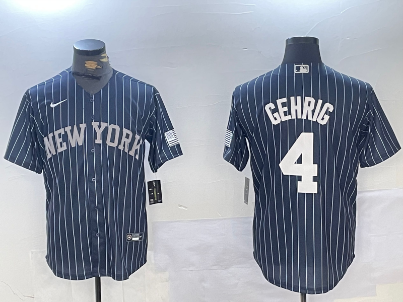 Men's New York Yankees Lou Gehrig Navy Replica Player Jersey