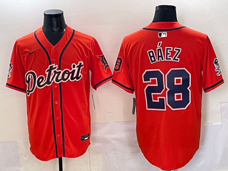 Men's Detroit Tigers Javier Baez Orange Limited Player Jersey