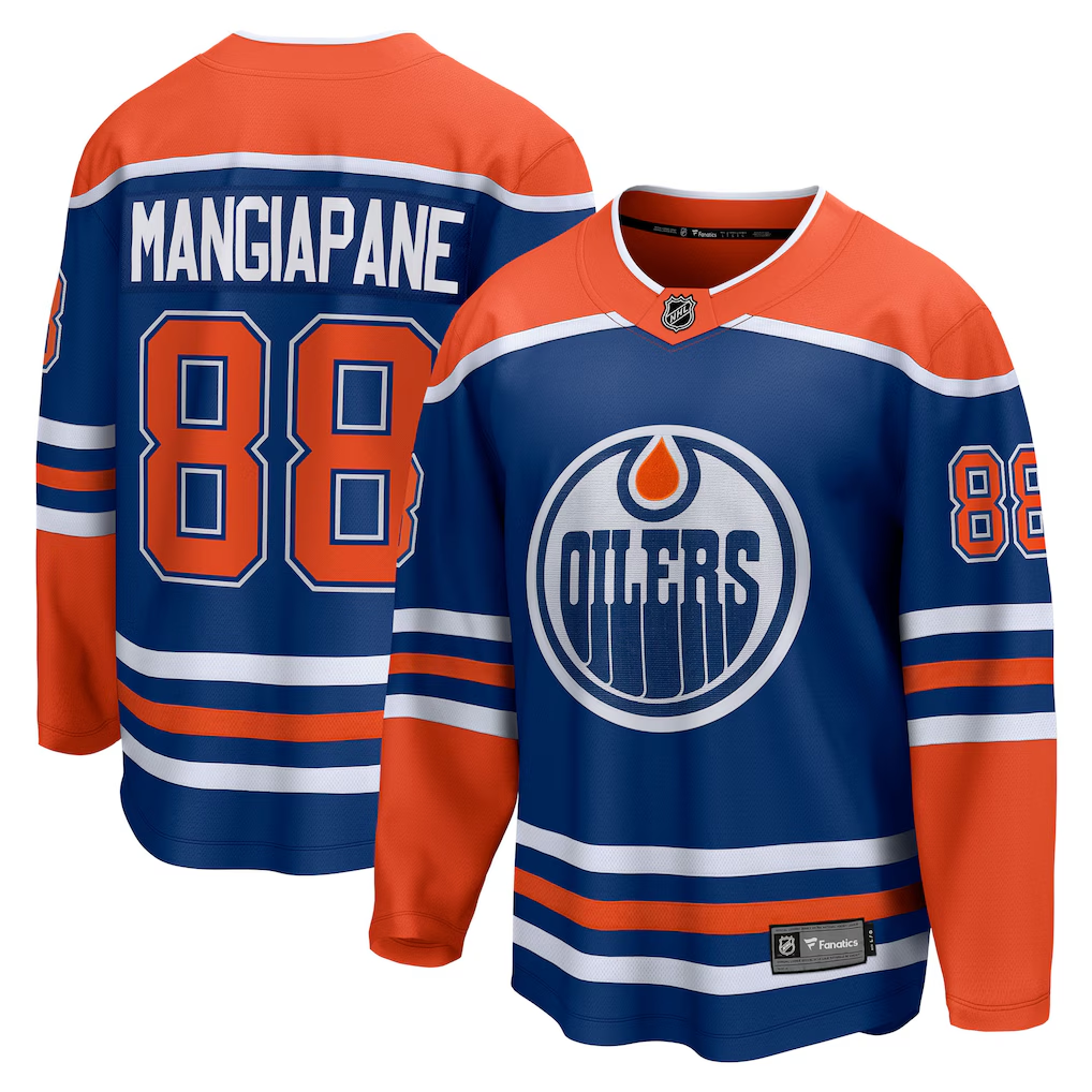 Men's Edmonton Oilers Andrew Mangiapane Fanatics Royal Home Breakaway Jersey
