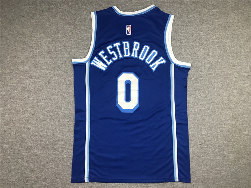 Men's Los Angeles Lakers Russell Westbrook Blue Hardwood Classic Swingman Jersey