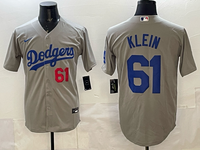 Men's Los Angeles Dodgers Clay Klein Gray Road Replica Player Jersey