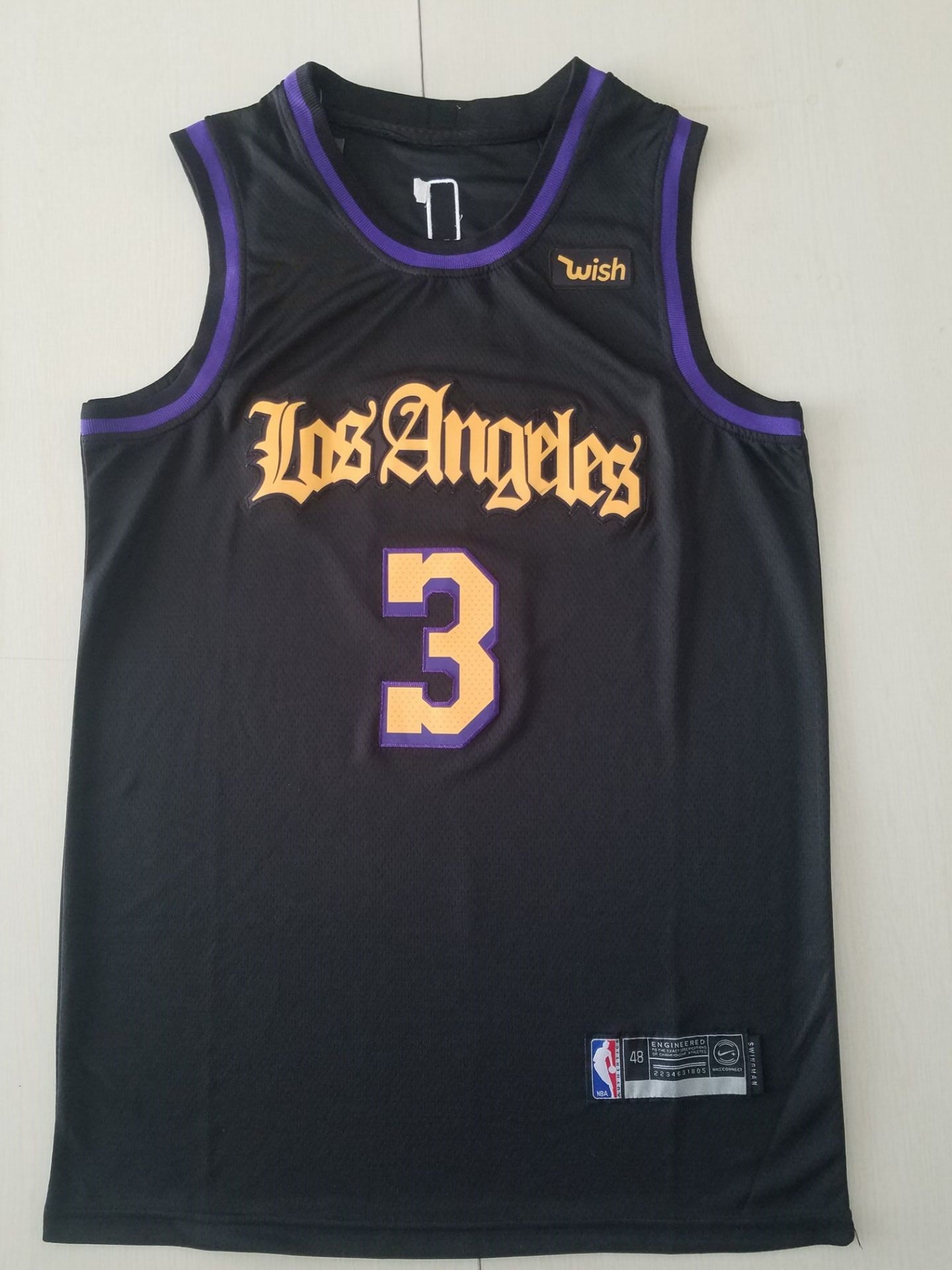 Men's Los Angeles Lakers Anthony Davis Black Swingman Jersey