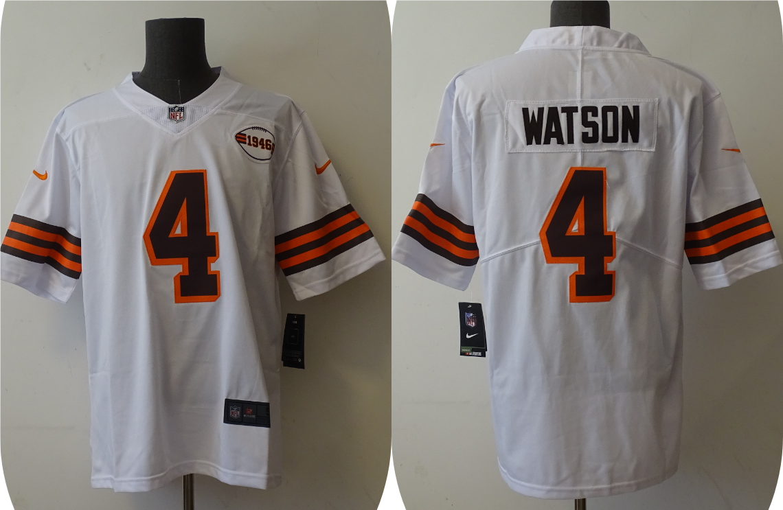 Men's Cleveland Browns Deshaun Watson White 1946 Collection Alternate Vapor Limited Jersey