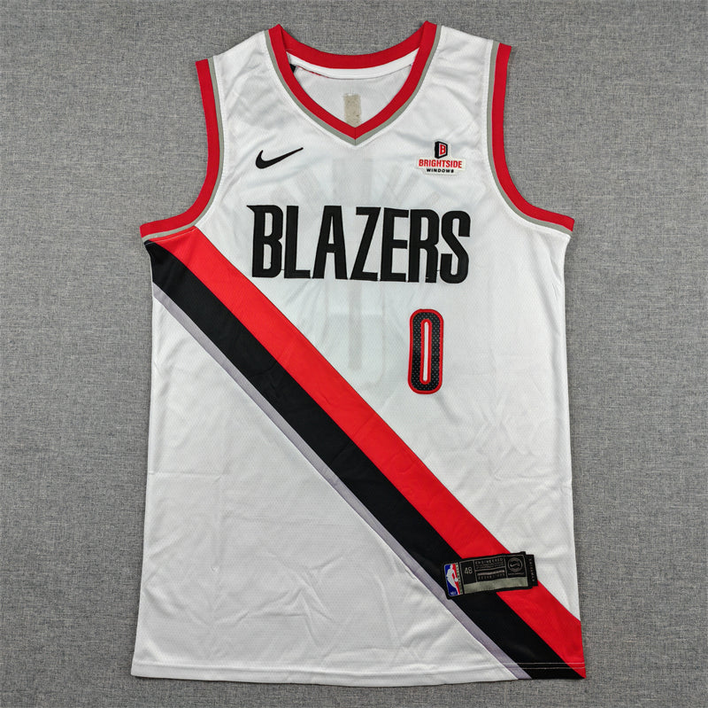 Men's Portland Trail Blazers Damian Lillard White Swingman Player Jersey - Association Edition