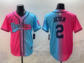Men's New York Yankees Derek Jeter Pink/Blue Player Jersey