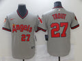 Men's Los Angeles Angels Mike Trout MLB Gray Printed Baseball Jersey