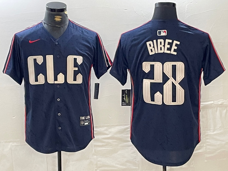 Men's Cleveland Guardians Tanner Bibee Navy 2024 City Connect Limited Jersey