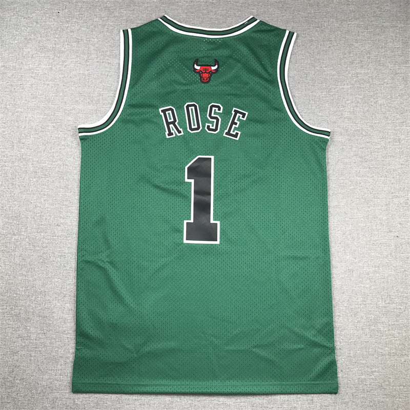 Men's Chicago Bulls Derrick Rose Green Swingman Jersey