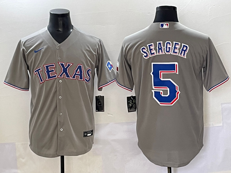 Men's Texas Rangers Corey Seager Gray Replica Player Jersey