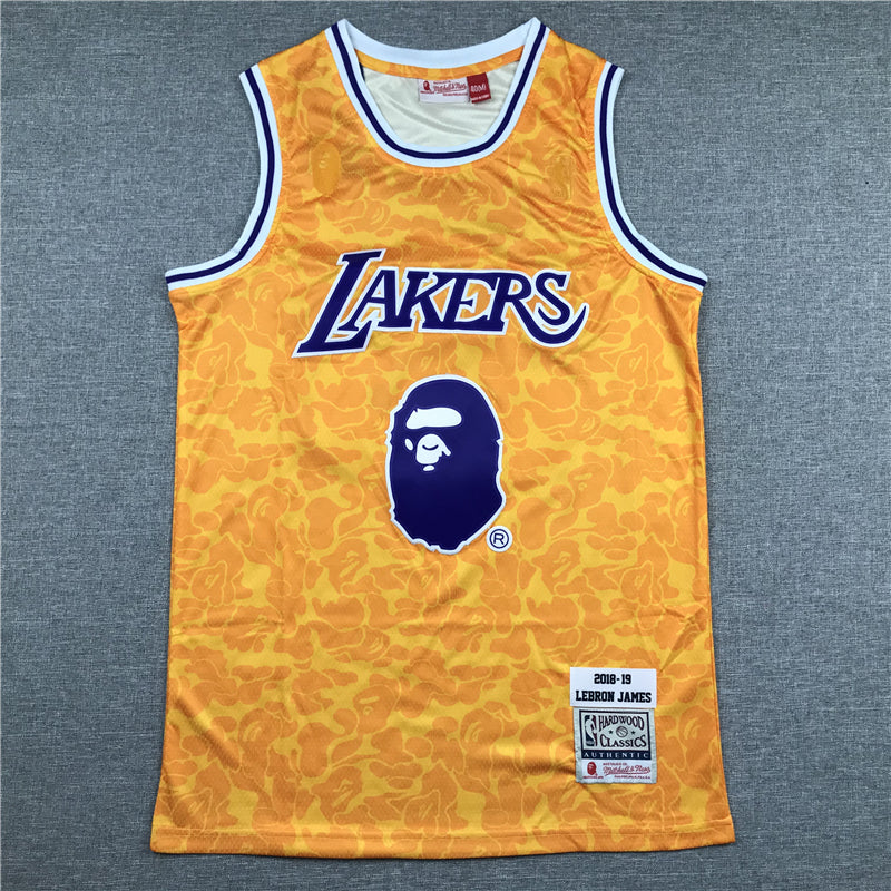 Men's Los Angeles Lakers LeBron James NBA Orange Swingman Jersey
