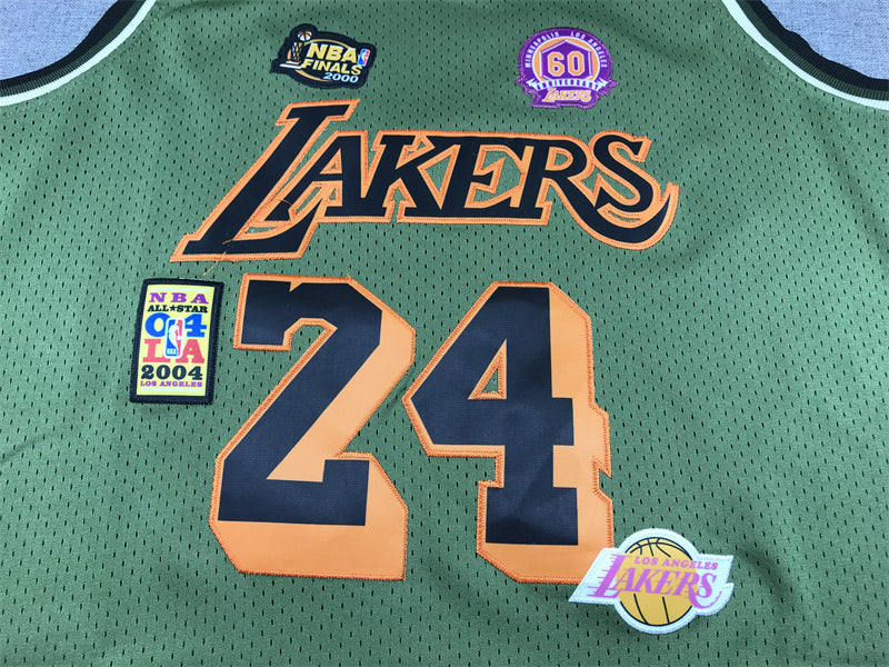 Men's Los Angeles Lakers Kobe Bryant Army Green 1996-97 Hardwood Classics Swingman Jersey
