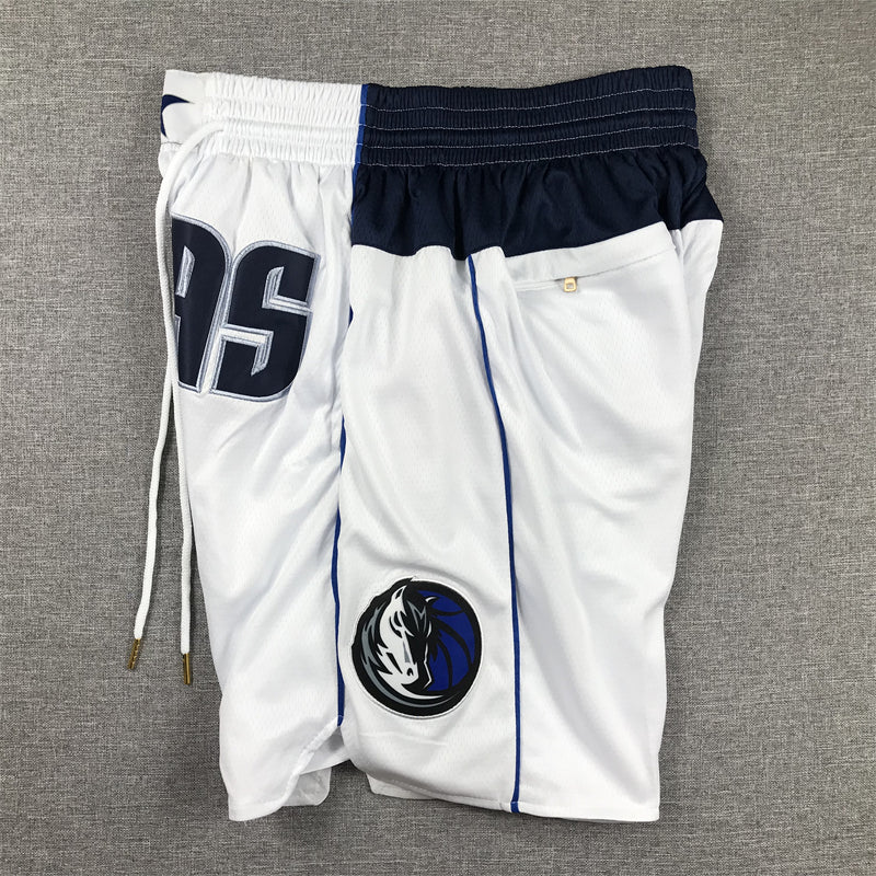 Men's Dallas Mavericks White Pocket Shorts