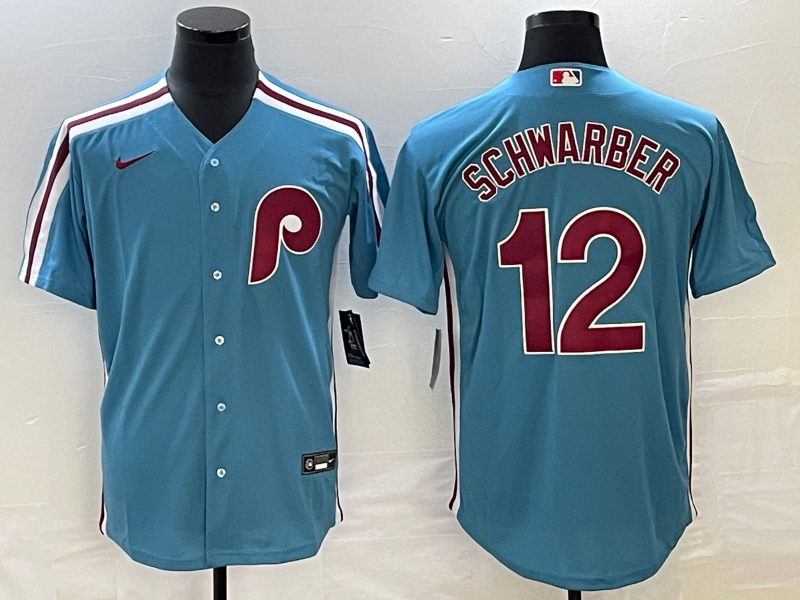 Men's Philadelphia Phillies Kyle Schwarber Blue Replica Player Jersey