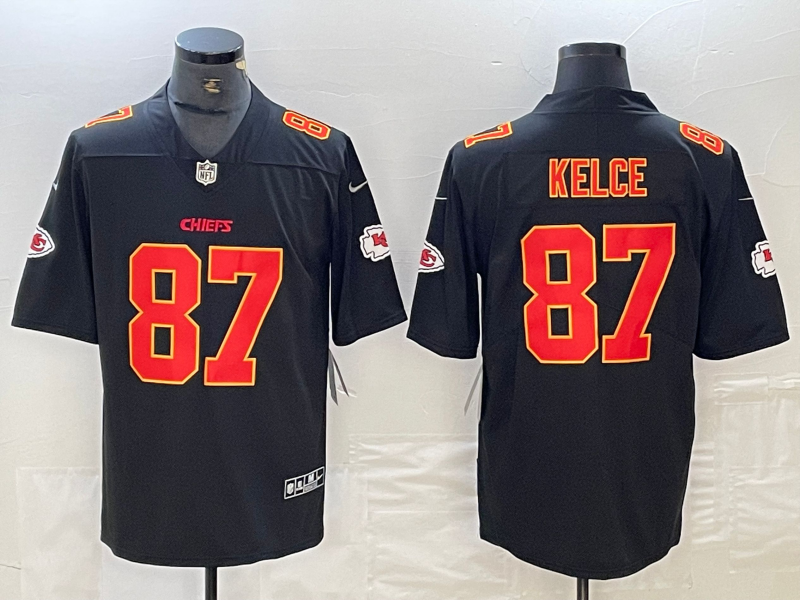 Men's Kansas City Chiefs Travis Kelce Black Fashion Game Jersey