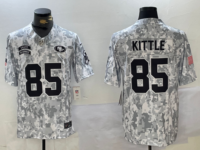 Men's San Francisco 49ers George Kittle Arctic Camo 2024 Salute to Service Limited Jersey