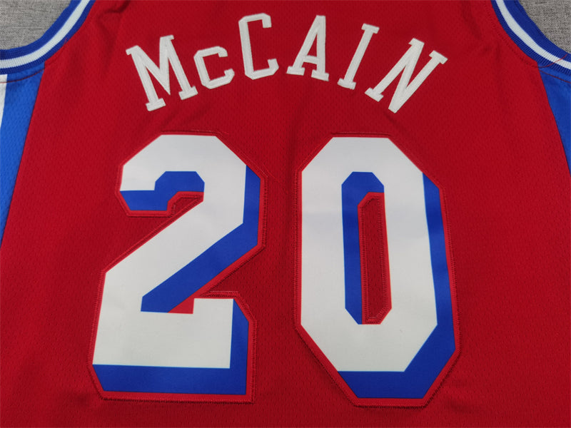 Men's Philadelphia 76ers Jared McCain Red Swingman Jersey - Statement Edition