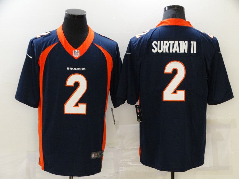 Men's Denver Broncos Patrick Surtain II Navy Game Jersey
