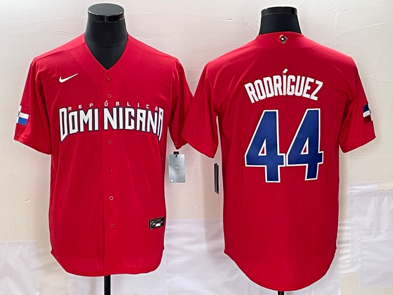 Men's 2023 World Baseball Classic Julio Rodriguez Dominican Republic Red Jersey