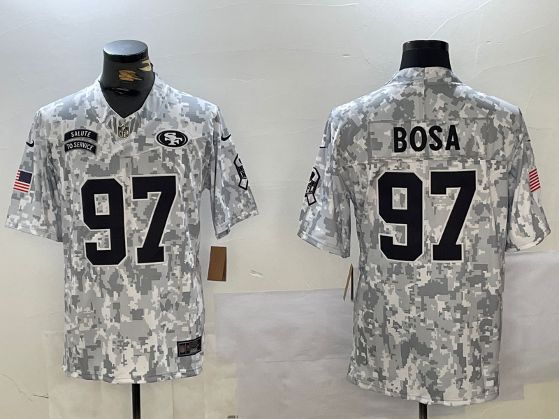 Men's San Francisco 49ers Nick Bosa Arctic Camo 2024 Salute to Service Limited Jersey