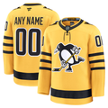 Men's Pittsburgh Penguins Fanatics Gold Alternate Premium Custom Jersey