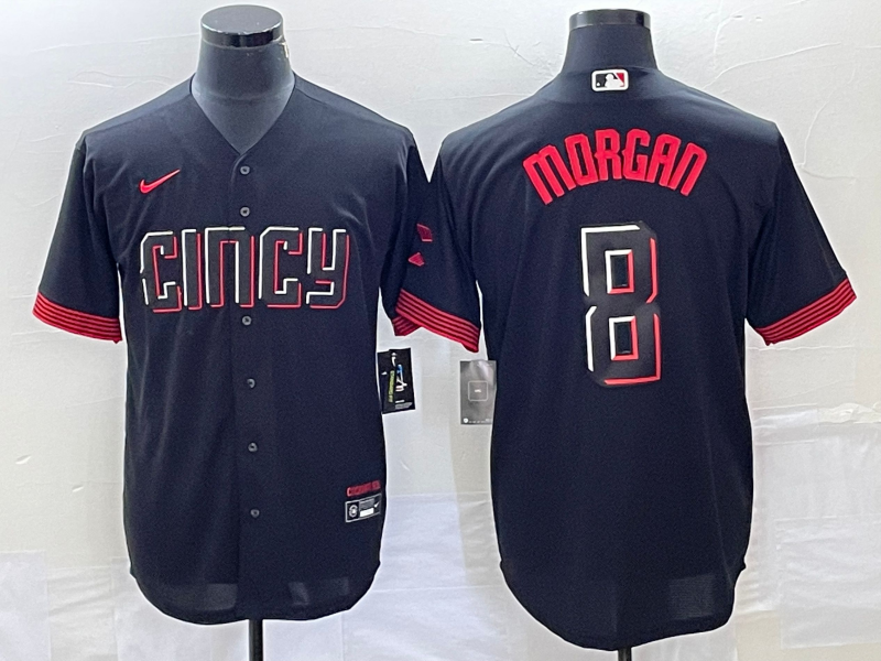 Men's Cincinnati Reds Joe Morgan Black 2023 City Connect Replica Player Jersey