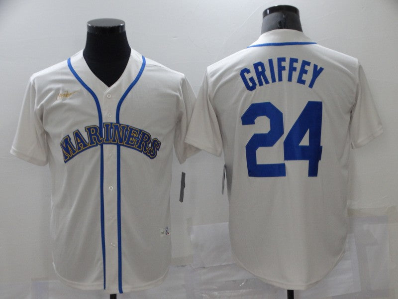 Men's Seattle Mariners Ken Griffey Jr. Beige Authentic Baseball Jersey