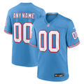 Men's Tennessee Titans Light Blue Oilers Throwback Custom Game Jersey