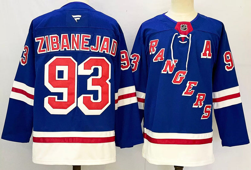 Men's New York Rangers Mika Zibanejad Fanatics Blue Jersey