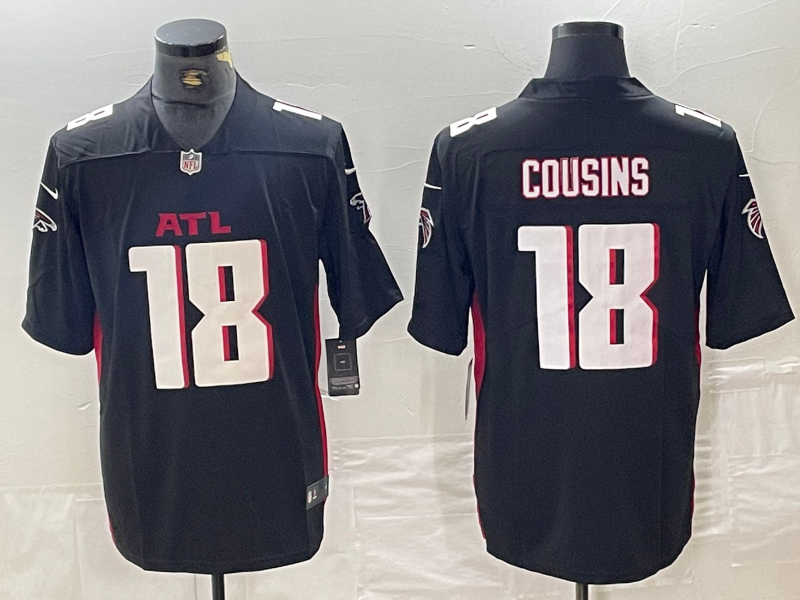 Men's Atlanta Falcons Kirk Cousins Black Game Player Jersey