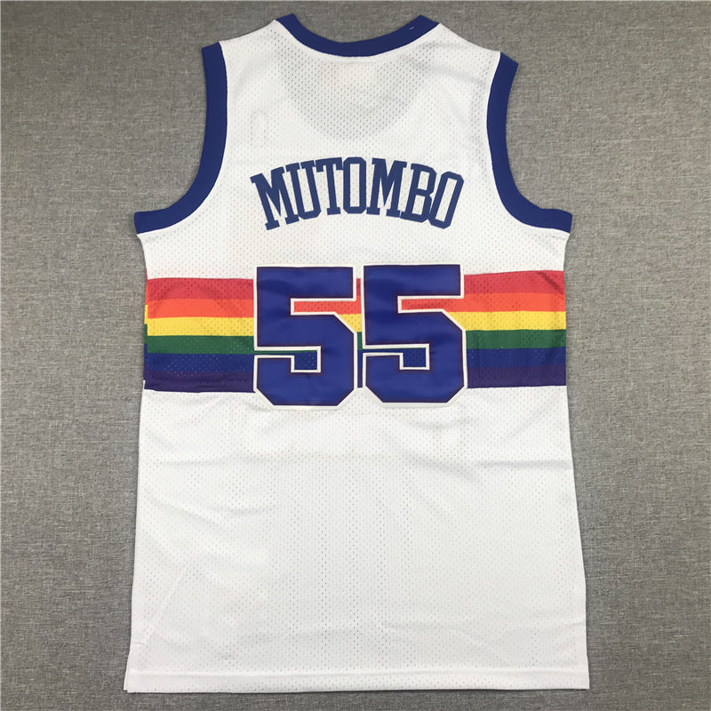 Men's Denver Nuggets Dikembe Mutombo 1991-92 White Hardwood Classics Swingman Jersey