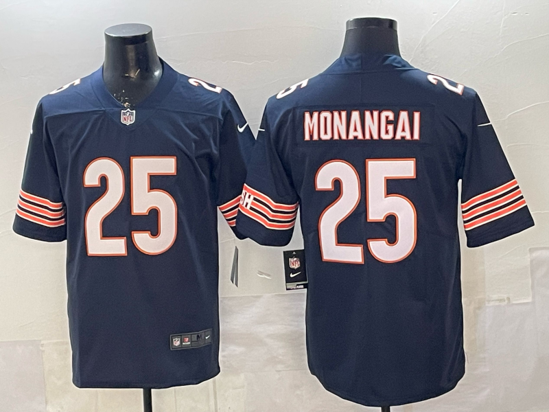 Men's Chicago Bears Isaiah Monangai Navy Player Game Jersey