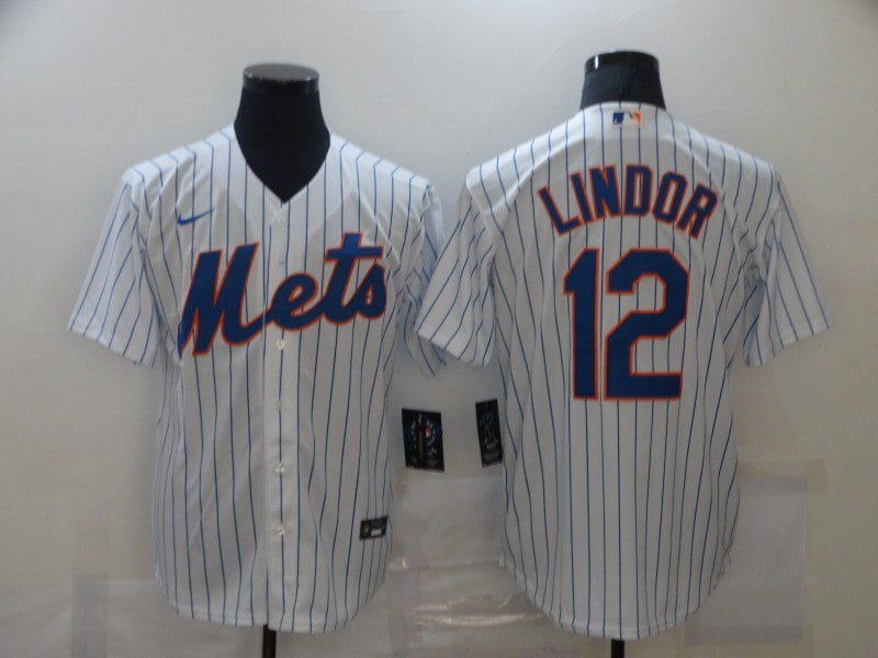 Men's New York Mets Francisco Lindor White Replica Baseball Jersey