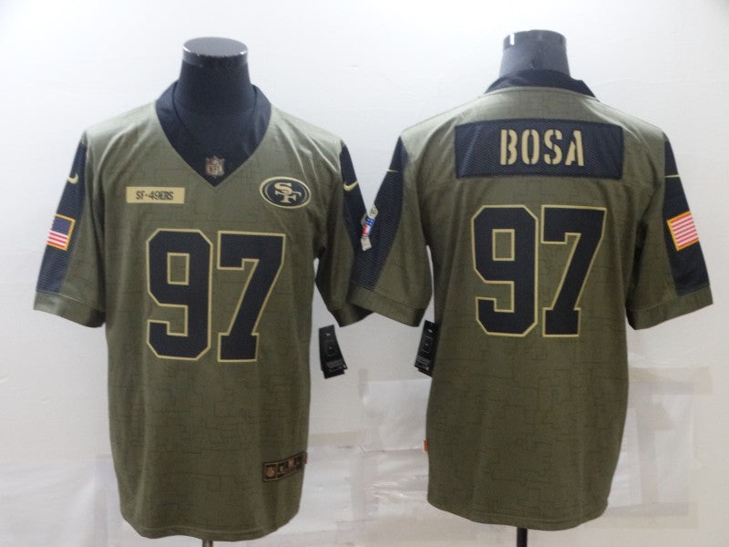 Men's San Francisco 49ers Nick Bosa Brown Player Game Jersey