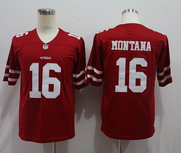 Men's San Francisco 49ers Joe Montana Red Game Jersey