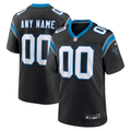 Men's Carolina Panthers Black Custom Game Jersey