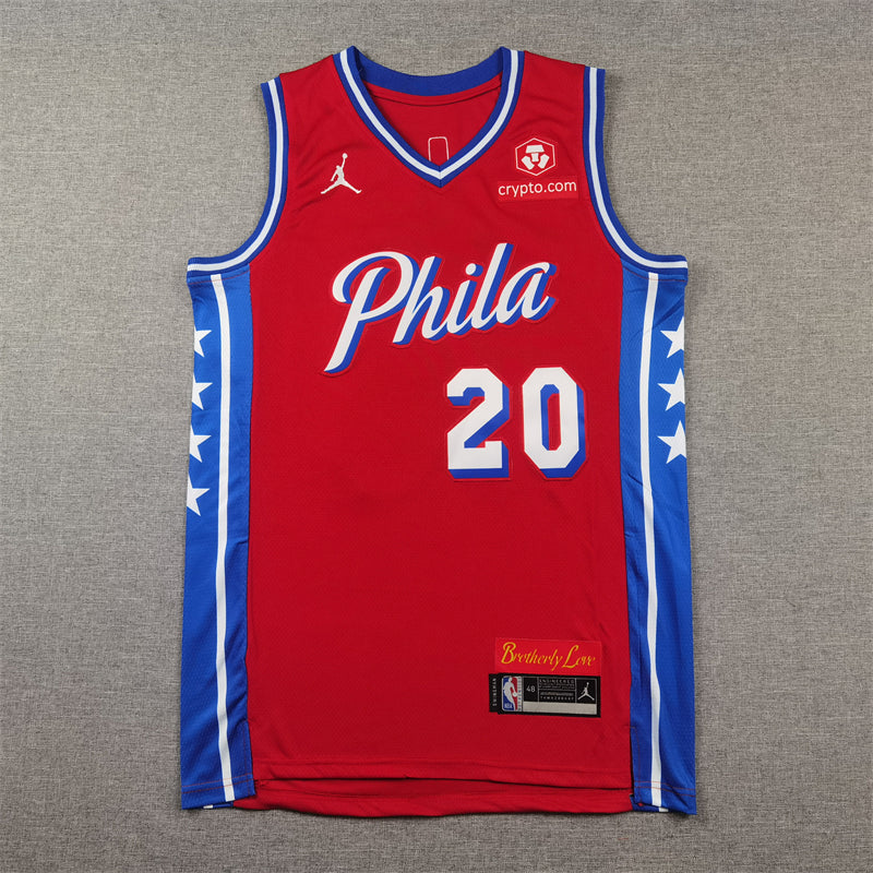 Men's Philadelphia 76ers Jared McCain Red Swingman Jersey - Statement Edition