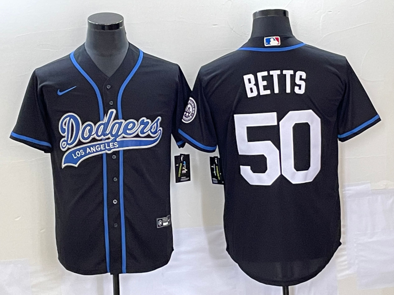 Men's Los Angeles Dodgers Mookie Betts Black Player Jersey Joint Edition