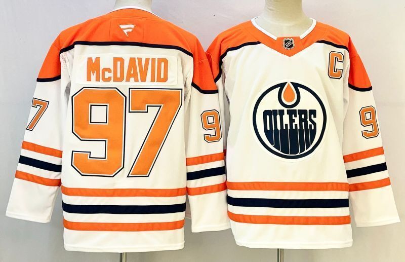 Men's Edmonton Oilers Connor McDavid Fanatics White Player Jersey