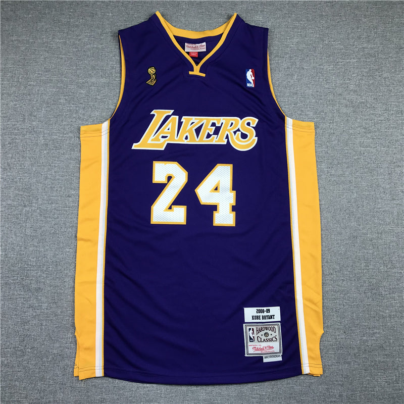 Men's Los Angeles Lakers Kobe Bryant Purple Hardwood Classics Authentic Jersey