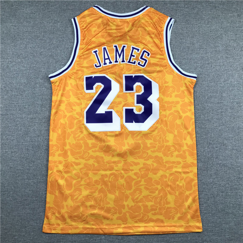 Men's Los Angeles Lakers LeBron James NBA Orange Swingman Jersey