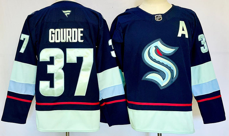 Men's Seattle Kraken Yanni Gourde Fanatics Navy Player Jersey