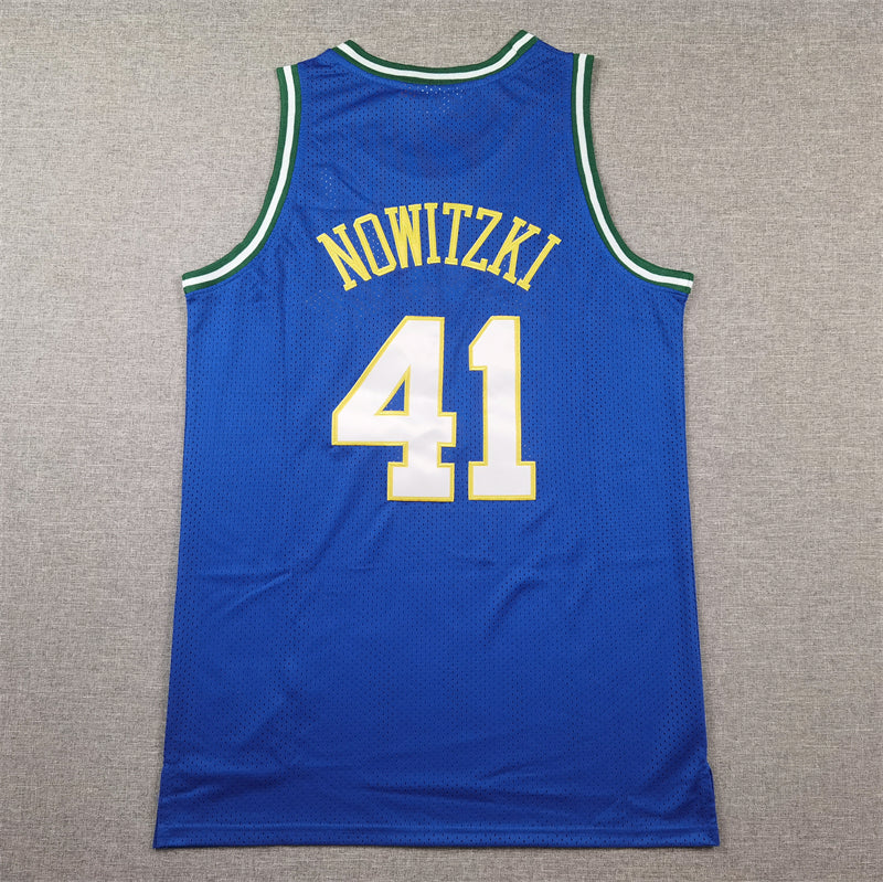 Men's Dallas Mavericks Dirk Nowitzki Royal 1998-2019 Hardwood Classics Swingman Jersey