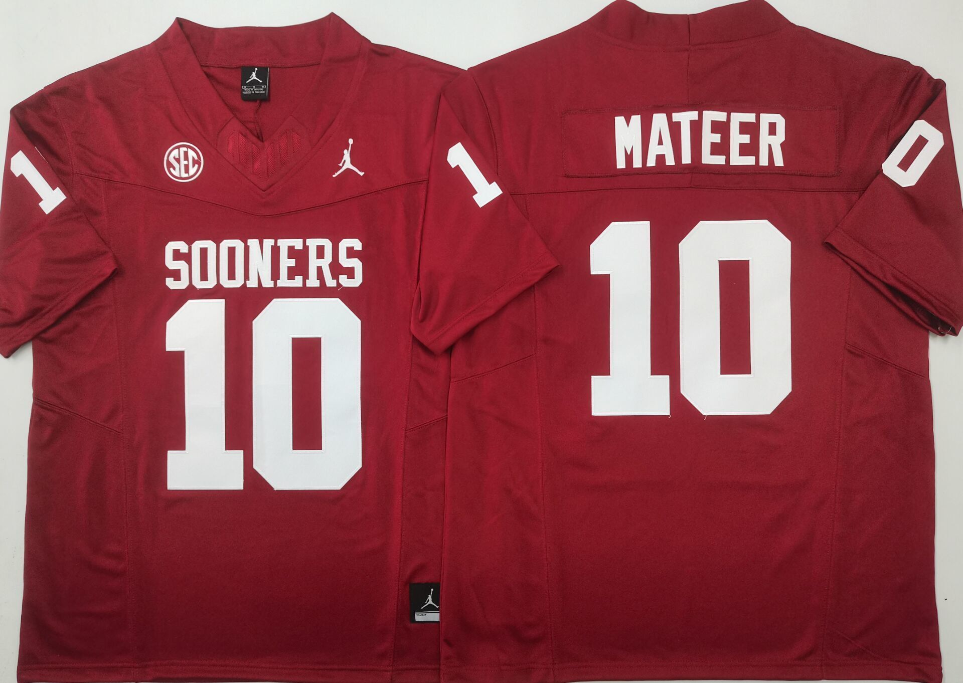 Men's Oklahoma Sooners John Mateer Burgundy Player Jersey