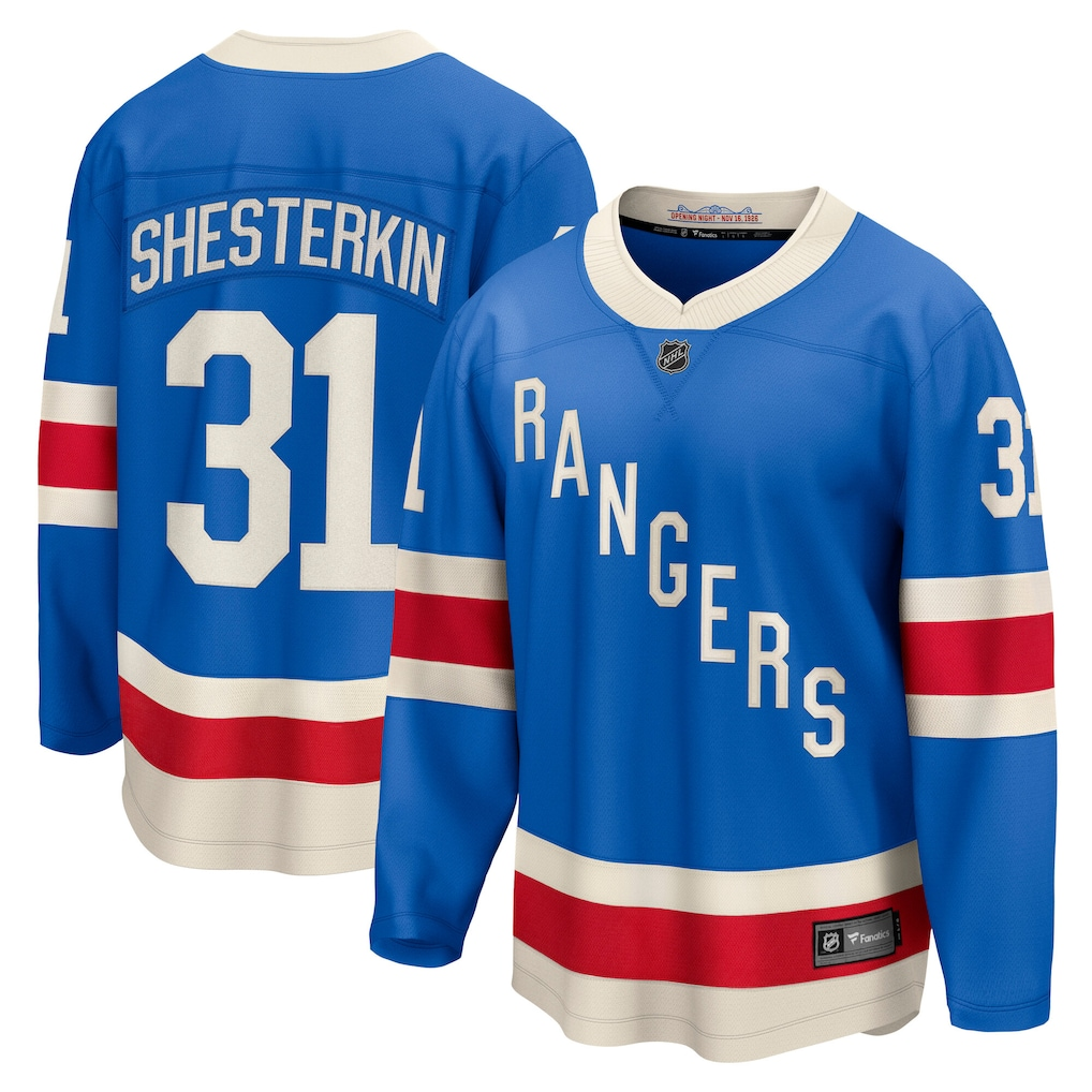 Men's New York Rangers Igor Shesterkin Fanatics Blue Centennial Premium Player Jersey