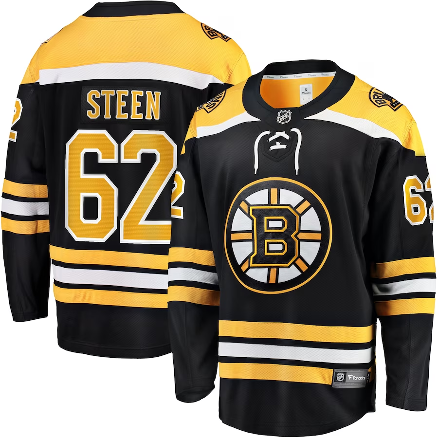 Men's Boston Bruins Oskar Steen Black Player Game Jersey