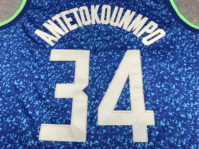 Men's Milwaukee Bucks Giannis Antetokounmpo Blue 2023/24 Swingman Jersey - City Edition