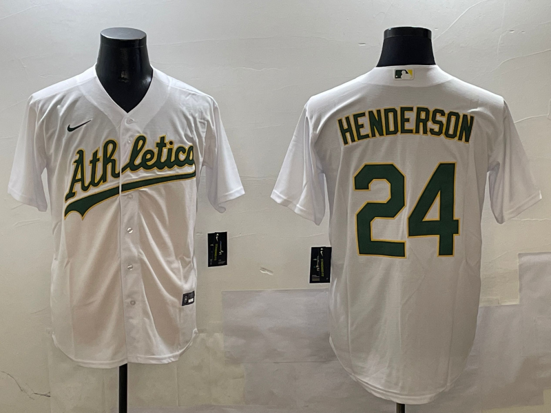 Men's Oakland Athletics Rickey Henderson White Replica Team Jersey